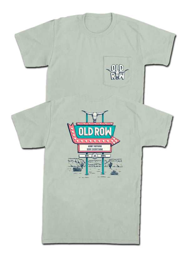OLD ROW THE ROAD SIGN POCKET TEE