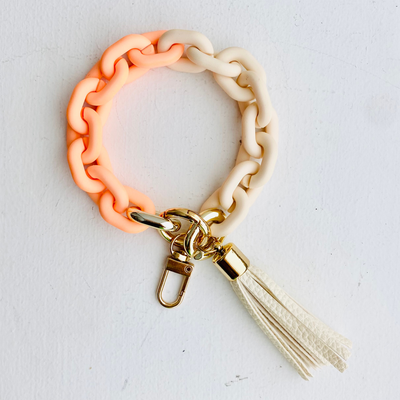 Tiny Gift Society - Chain Link Bangle Keychain | Boho Acrylic Wristlet Key Ring