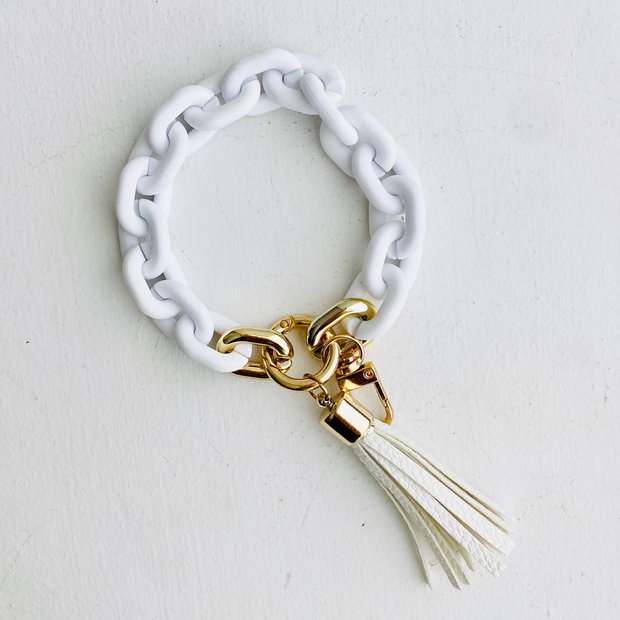 Tiny Gift Society - Chain Link Bangle Keychain | Boho Acrylic Wristlet Key Ring