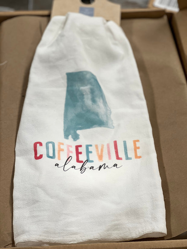 Coffeeville Alabama Custom Tea Towel