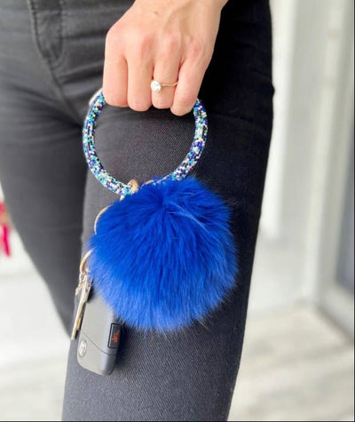 Pom Pom Crystal Bangle Keyring